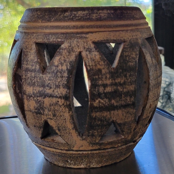 Studio Art Pottery Pot Luminary Candle Holder Hand Made Design Ceramics - Picture 3 of 12